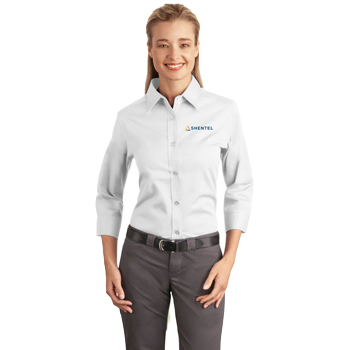 Ladies' 3/4 Sleeve Easy Care Shirt - This comfortable wash-and-wear shirt is indispensable for the workday. 