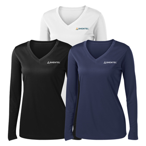 Ladies' Sport-Tek® Long Sleeve PosiCharge® Competitor™ V-Neck Tee - Lightweight, roomy and highly breathable, these moisture-wicking, value-priced tees feature PosiCharge technology to lock in color and prevent logos from fading. 